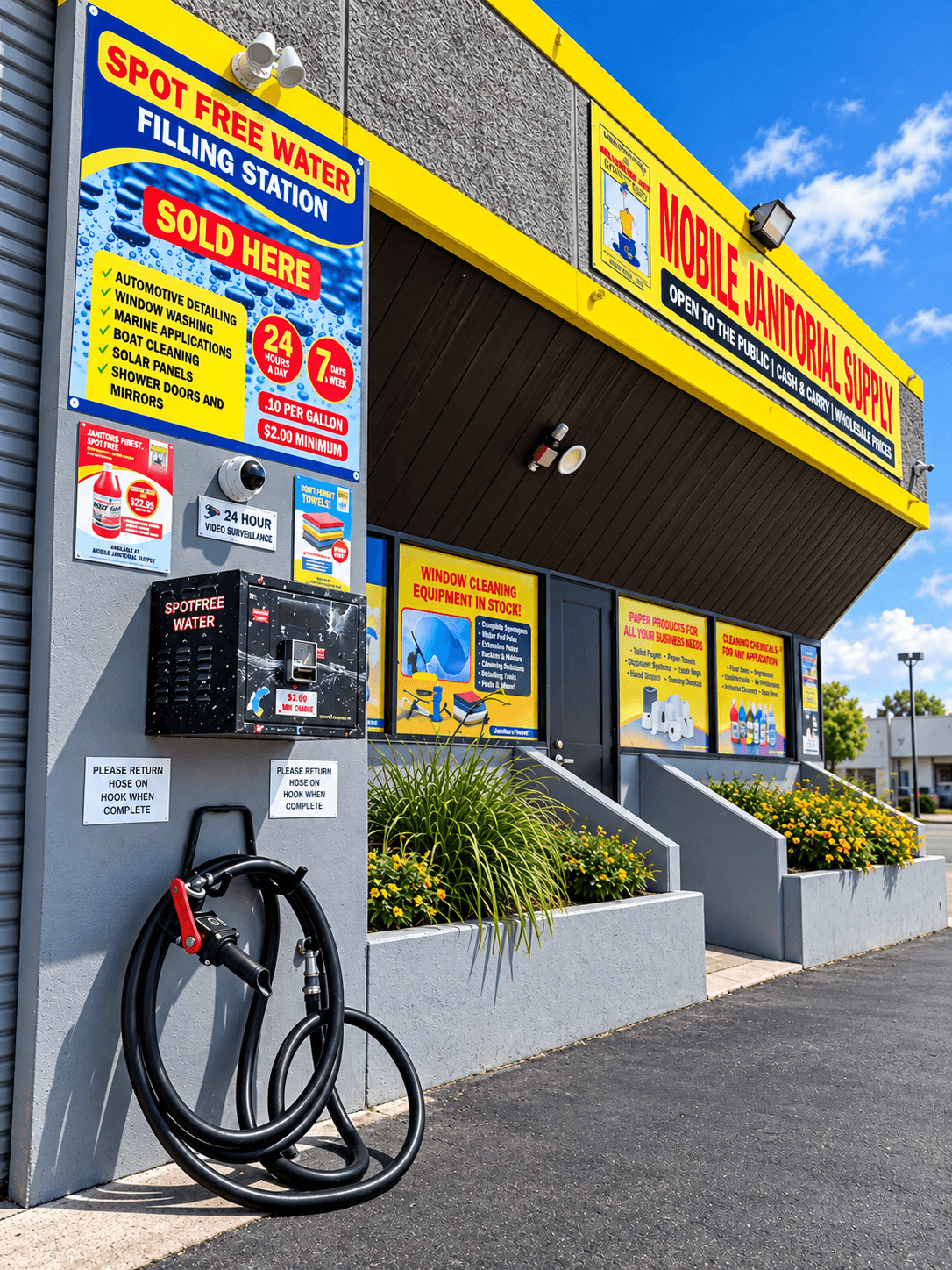 Spot Free Water filling station at 3060 E La Palma Ave., Anaheim